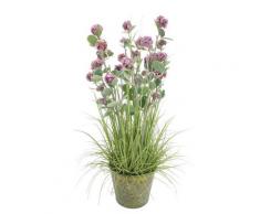 Plante artificielle boule de neige à fleurs roses H78
