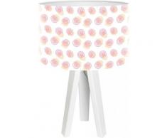 Lampe de chevet enfant trépied blanc abat jour rose
