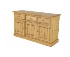 Enfilade pin massif 155 cm 3 portes + 3 tiroirs