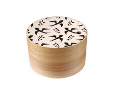 Boite de rangement en bois Hirondelles taille L