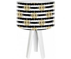 Lampe de chevet enfant trépied blanc abat jour multicolore