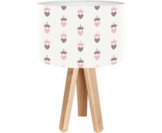 Lampe de chevet enfant trépied bois abat jour multicolore