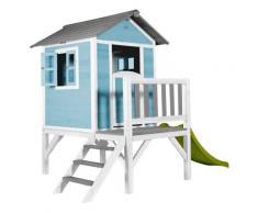 Cabane enfant sur pilotis bleue
