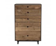 Meuble chiffonnier 5 tiroirs bois pin recyclé