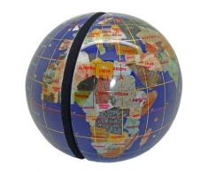 Serre livres globe terrestre en pierres fines bleu lapis