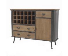 Buffet enfilade industriel en métal bois