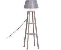 Lampadaire design contemporain 2 étagères H148 cm pin lin gris
