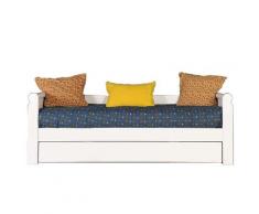 Lit gigogne banquette Bois massif, MDF 80x200 Blanc