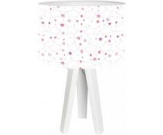 Lampe de chevet enfant trépied blanc abat jour multicolore