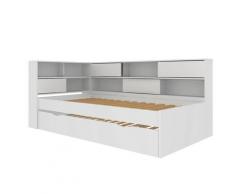 Lit cosy gigogne Panneaux de particules 90x190 Blanc