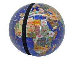 Serre livres globe terrestre en pierres fines bleu navy