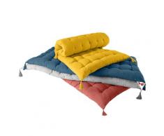 Long coussin déco coton recyclé finition pompons