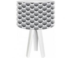 Lampe de chevet enfant trépied blanc abat jour noir