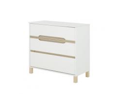 Commode 3 tiroirs blanche Enfant - 95 x H87 cm