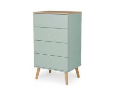 Commode haute scandinave 4 tiroirs vert