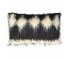 Coussin rectangle losange en laine noir 40x70