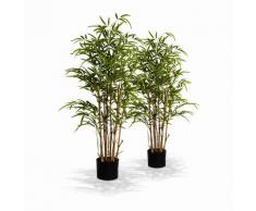 Lot de 2 plantes artificielles bambou intérieur H1m