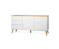 Buffet bas design style scandinave 162cm blanc