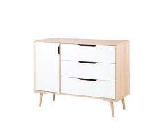 Commode à langer hêtre et blanc