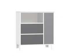 Commode enfant à tiroirs bora en bois Gris 80x52x87