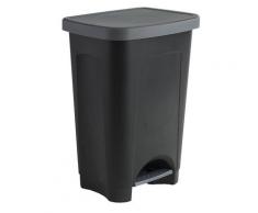 Poubelle à pédale plastique noir 50L