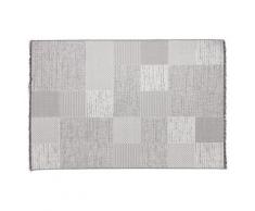 Tapis design 'ARKEO' 200x290 cm avec motifs carrés dégradés de gris - intérieur / extérieur