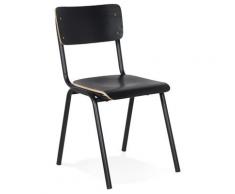 Chaise style écolier 'MASTER' noire classique