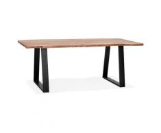 Table de salle à manger style industriel 'RAFA' en bois massif et métal - 200x95 cm