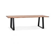 Table de salle à manger style industriel 'RAFA' en bois massif et métal - 300x100 cm