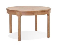 Table de salle à manger ronde extensible 'VINUS' en bois finition naturelle - Ø 120(180)x120 cm