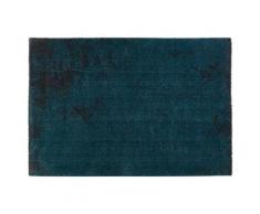 Tapis de salon 'LOUIX' 160/230 cm bleu paon avec dégradé noir