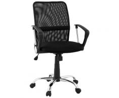 Fauteuil de bureau 'TURIN' noir en tissu résistant