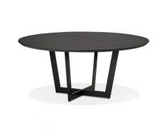 Table de salle à manger ronde 'LULU' en bois et métal noir - Ø120 cm