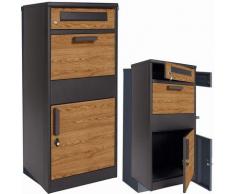 Viking Choice - Boîte aux lettres pour colis - 50x38x112 cm - acier - aspect bois anthracite