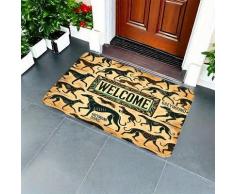TEMU Confort , Paillasson de Greyhound - Tapis et Lavable en Polyester avec Design Greetinghound pour Entrée, Cuisine et Décoration de Buanderie, Tapis