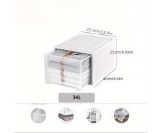 TEMU 1 Boîte de Rangement Transparente Empilable de Type Tiroir, Bac de Rangement En Plastique Polyvalent, Armoire de Rangement de Grande Pour Vêtements, Jouets, Collations, Livres, Articles Divers