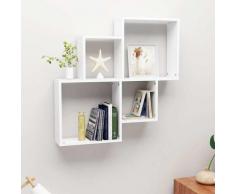 TEMU Étagère murale cube Blanc 80x15x78.5 cm Bois d’ingénierie
