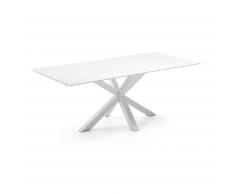 Table Argo 200 cm mélamine blanc pieds blanc