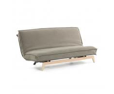 Canapé-lit Eveline beige structure bois