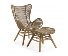 Fauteuil Zabel avec repose-pieds beige