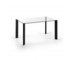 Table Spot 140x90 cm, noir et verre