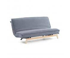 Canapé-lit Eveline bleu structure bois