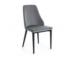 Chaise Rosie en velours gris