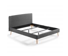 Lit Dyla rembour 150x190 cm gris