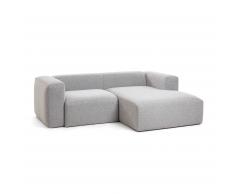 Canapé d'angle droite 2 places Block gris clair