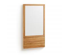 Miroir rectangulaire Kuveni 110x60 cm bois teck