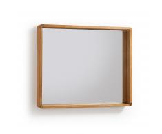 Miroir rectangulaire Kuveni 80x65 cm bois teck