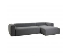 Canapé d'angle Blok 3 places fixe droite gris foncé