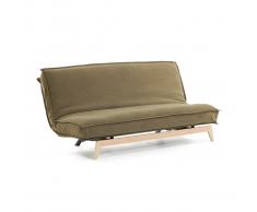 Canapé-lit Eveline marron structure bois