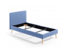 Lit Dyla rembour 90x190 cm bleu clair
